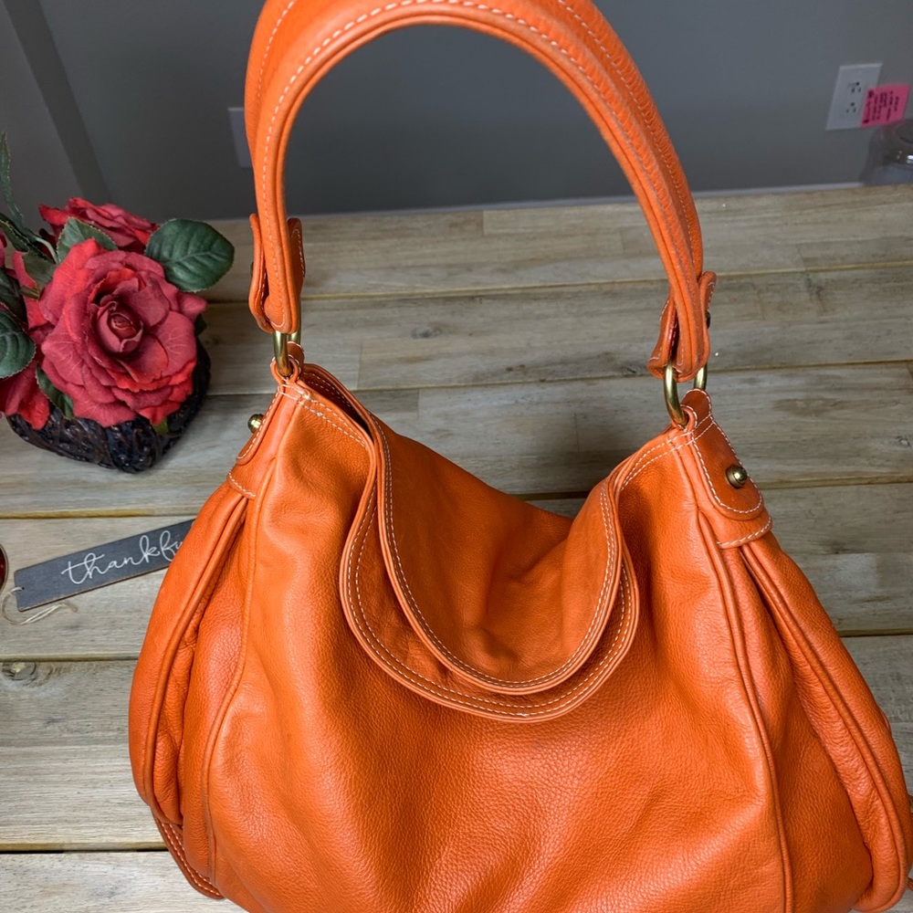 🌸Christopher Kon Orange leather hobo bag - Picture 6 of 11